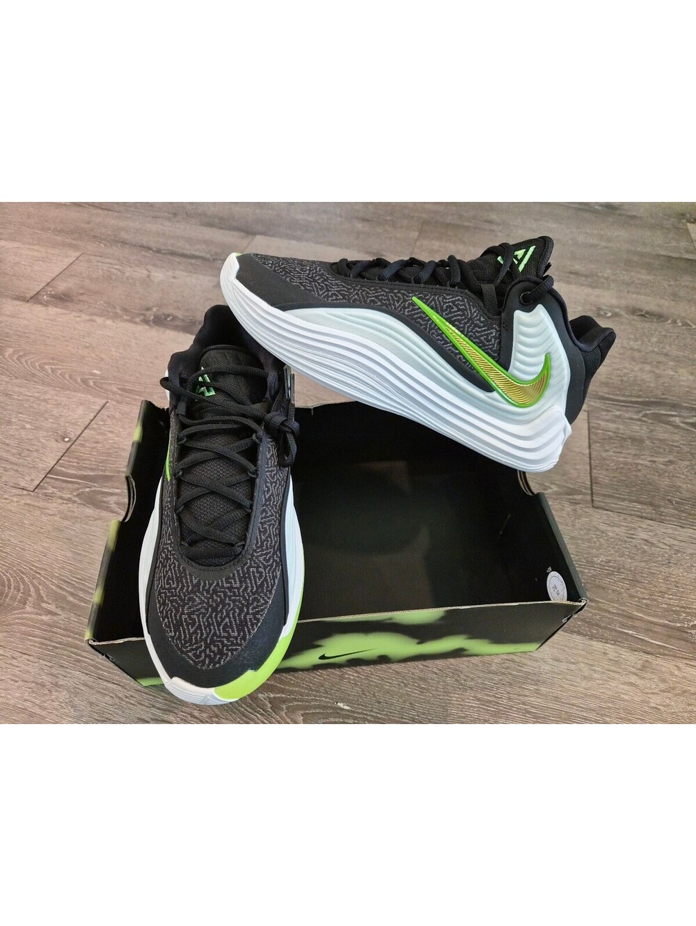 Nike Giannis Freak 7 Black Luminous Green Men's Size 9 Shoes HF3450-005 NIB